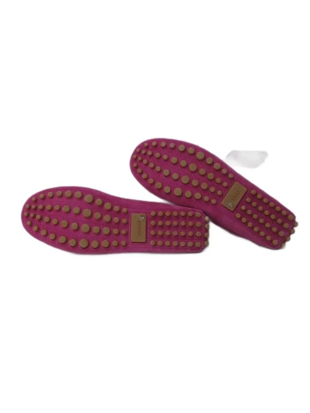 Gucci Horsebit Loafers Driving Shoes Suede Stitch Design Pink